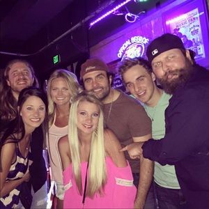 Small hot pink off shoulder dress